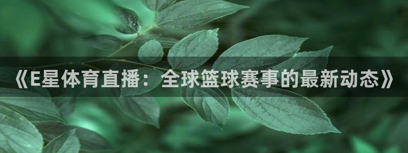 河豚体育免费直播：《E星体育直播：全球篮球赛事的最新动态》